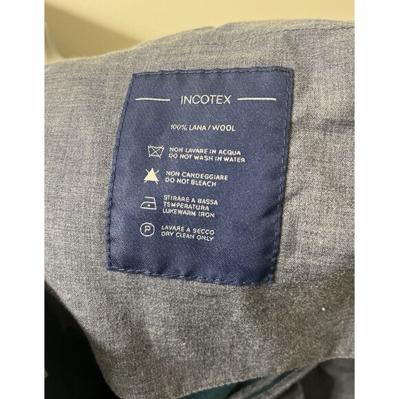NWT Incotex Slowear Men's 52 US 33 Slim Fit Pattern 30 Wool Trousers Teal - Picture 7 of 13